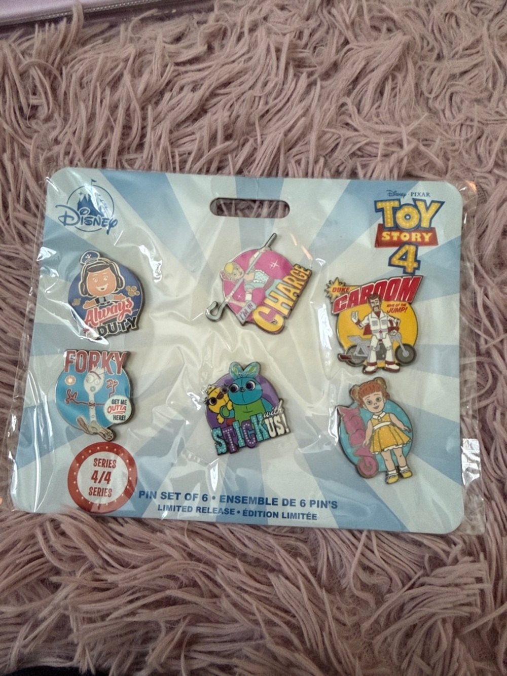 LIMITED RELEASE. VERY RARE Toy Story 4 Pin Set - Multicolor Collectible